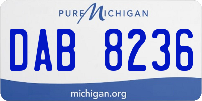 MI license plate DAB8236