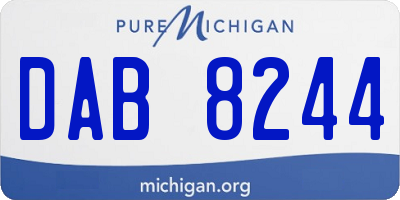 MI license plate DAB8244