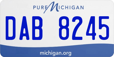 MI license plate DAB8245