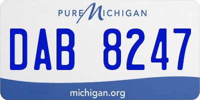 MI license plate DAB8247