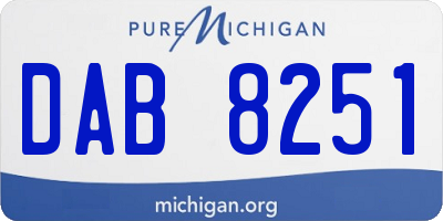 MI license plate DAB8251