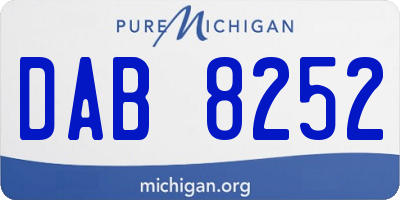 MI license plate DAB8252