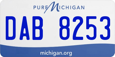 MI license plate DAB8253