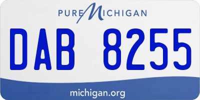 MI license plate DAB8255