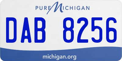 MI license plate DAB8256