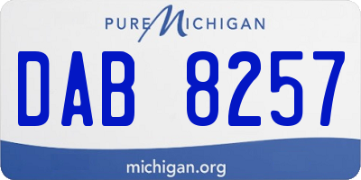 MI license plate DAB8257