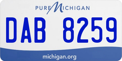 MI license plate DAB8259