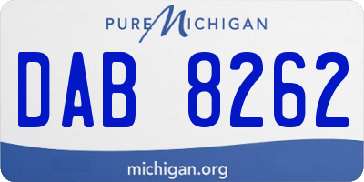 MI license plate DAB8262