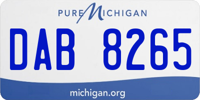 MI license plate DAB8265