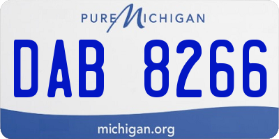 MI license plate DAB8266
