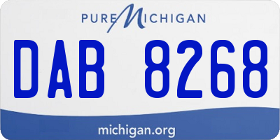 MI license plate DAB8268