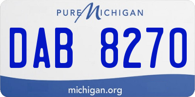 MI license plate DAB8270