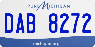 MI license plate DAB8272