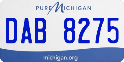 MI license plate DAB8275