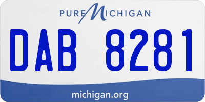 MI license plate DAB8281
