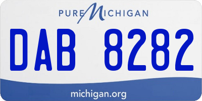 MI license plate DAB8282