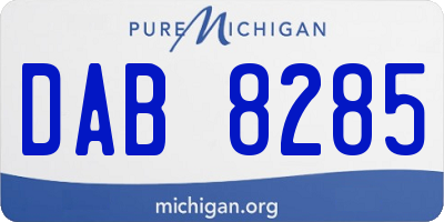 MI license plate DAB8285