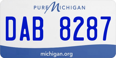 MI license plate DAB8287