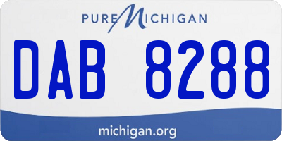 MI license plate DAB8288