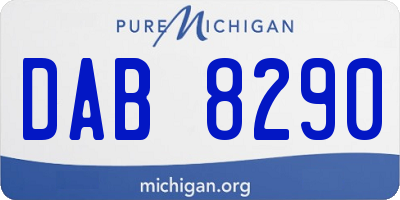MI license plate DAB8290