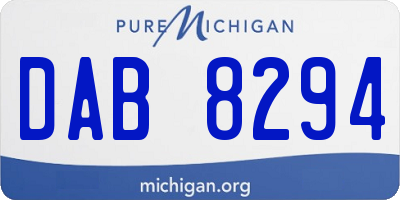 MI license plate DAB8294