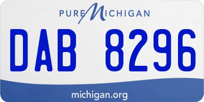 MI license plate DAB8296