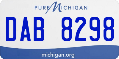 MI license plate DAB8298