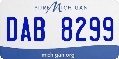 MI license plate DAB8299