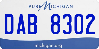 MI license plate DAB8302