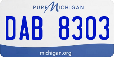 MI license plate DAB8303