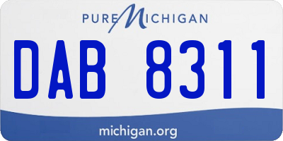 MI license plate DAB8311