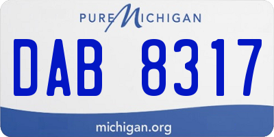 MI license plate DAB8317