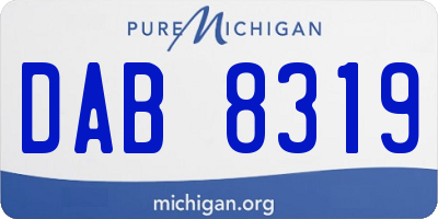MI license plate DAB8319