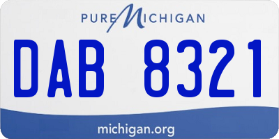 MI license plate DAB8321