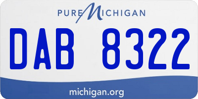 MI license plate DAB8322