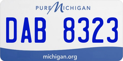 MI license plate DAB8323