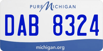 MI license plate DAB8324