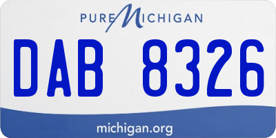 MI license plate DAB8326