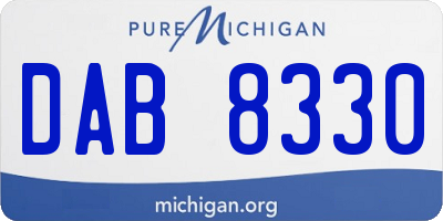 MI license plate DAB8330