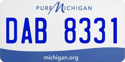 MI license plate DAB8331