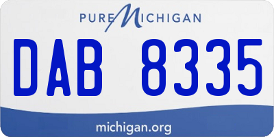 MI license plate DAB8335