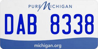 MI license plate DAB8338