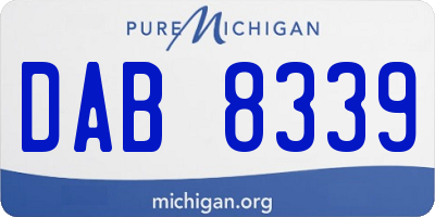MI license plate DAB8339