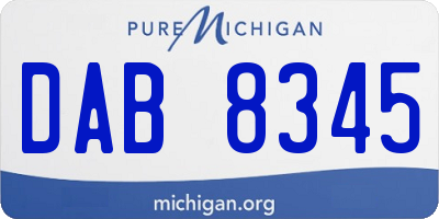MI license plate DAB8345
