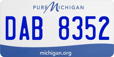 MI license plate DAB8352