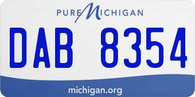 MI license plate DAB8354