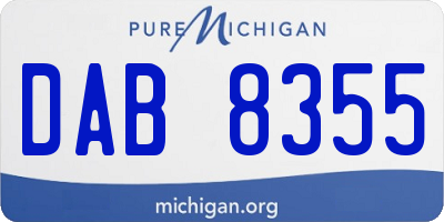 MI license plate DAB8355