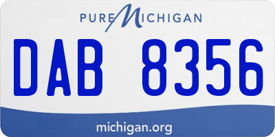 MI license plate DAB8356