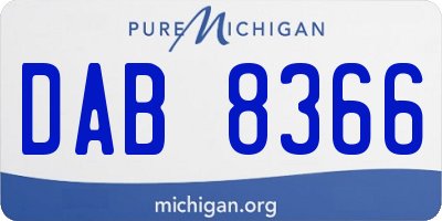 MI license plate DAB8366