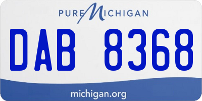 MI license plate DAB8368